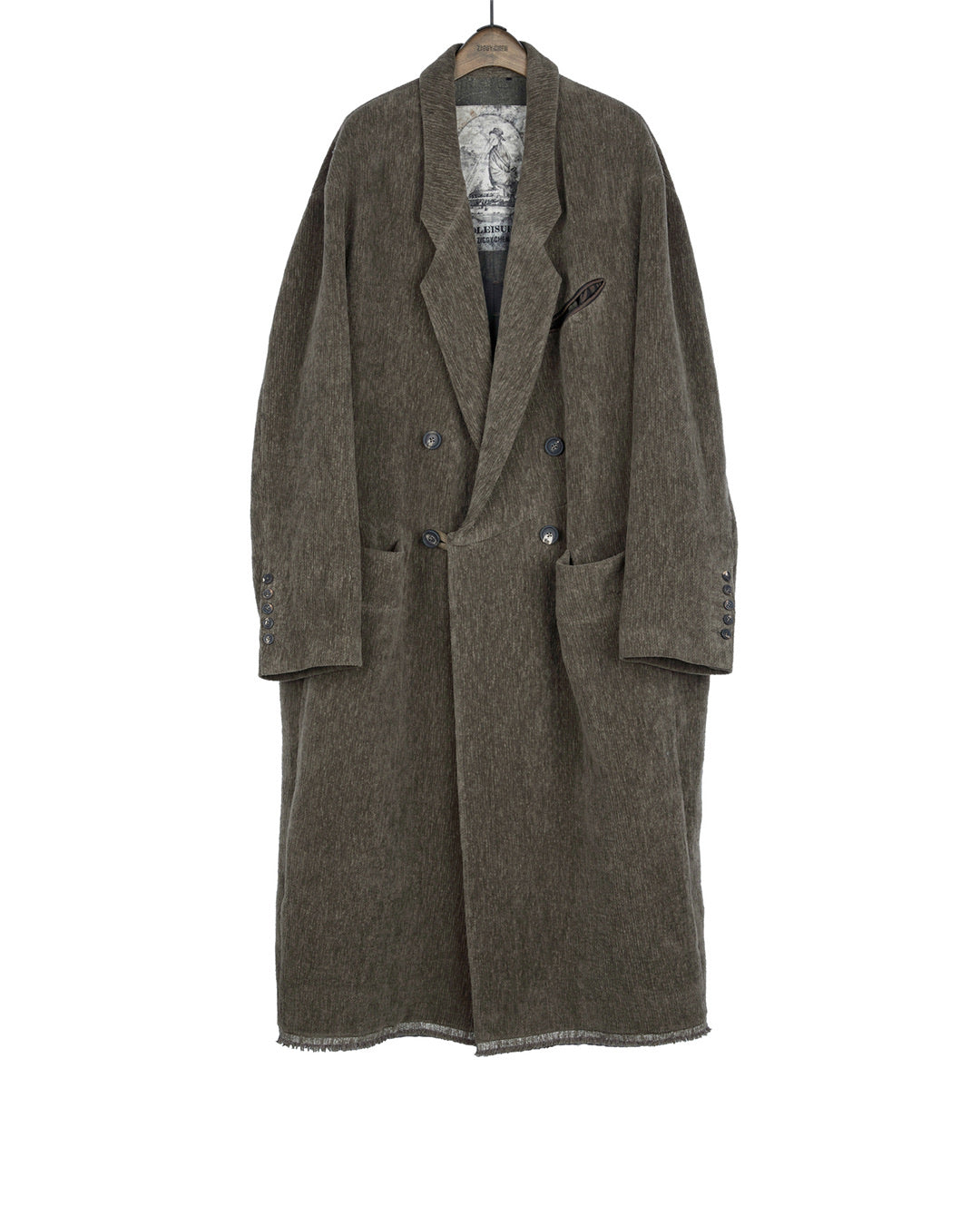 Chenille Cloth Double-Breasted Long Coat