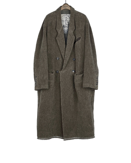 Chenille Cloth Double-Breasted Long Coat