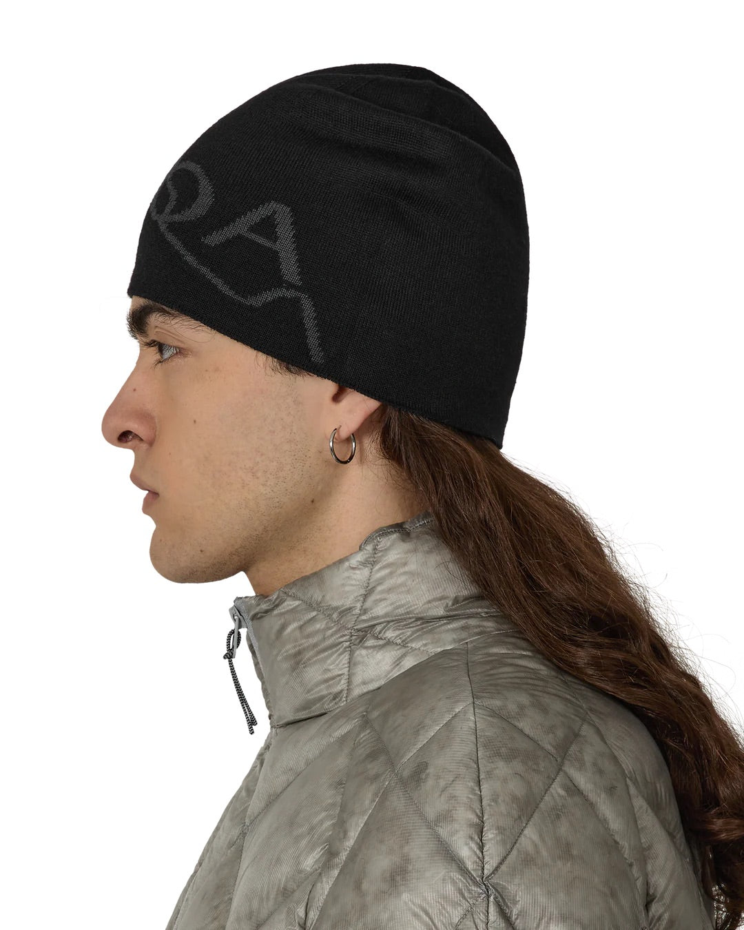 Black Logo Wool Beanie