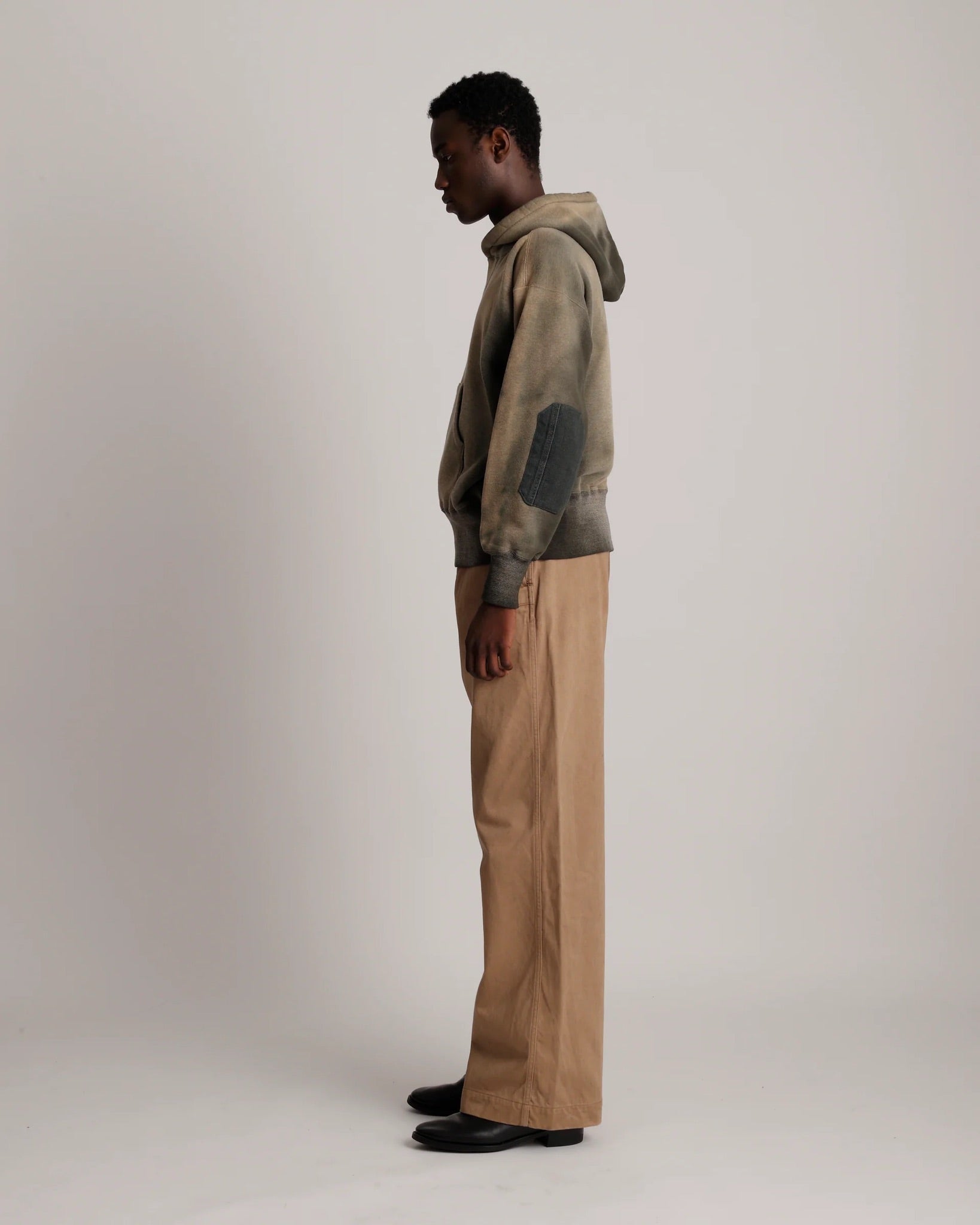 Bleached Deep Green Lot.606 Hooded Shirt