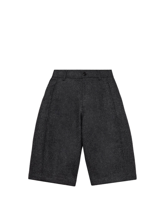 Dark Grey Melton Wool Mainichi Shorts