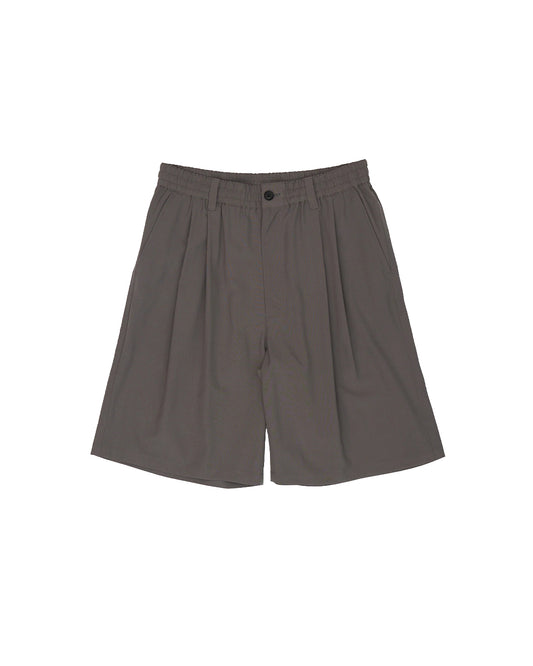 Carbon Wool Washer Tropical Pleated Easy Short