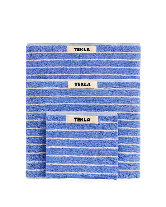 Clear Blue Stripes Terry Towel