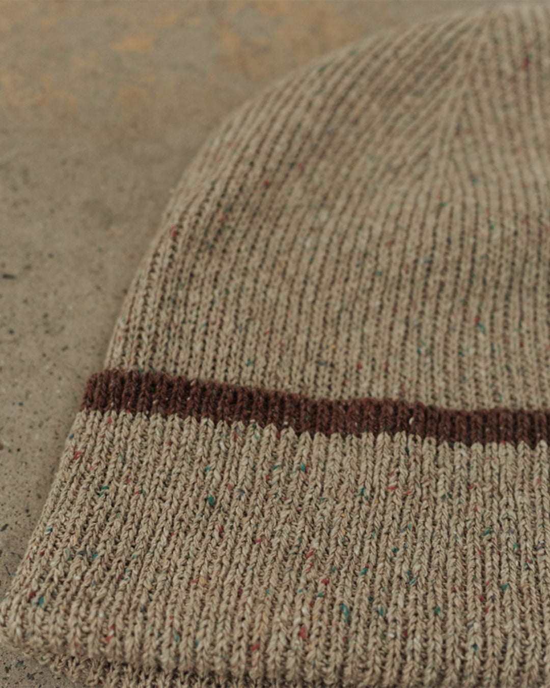 Natural Mix Silk Slub Fold Beanie