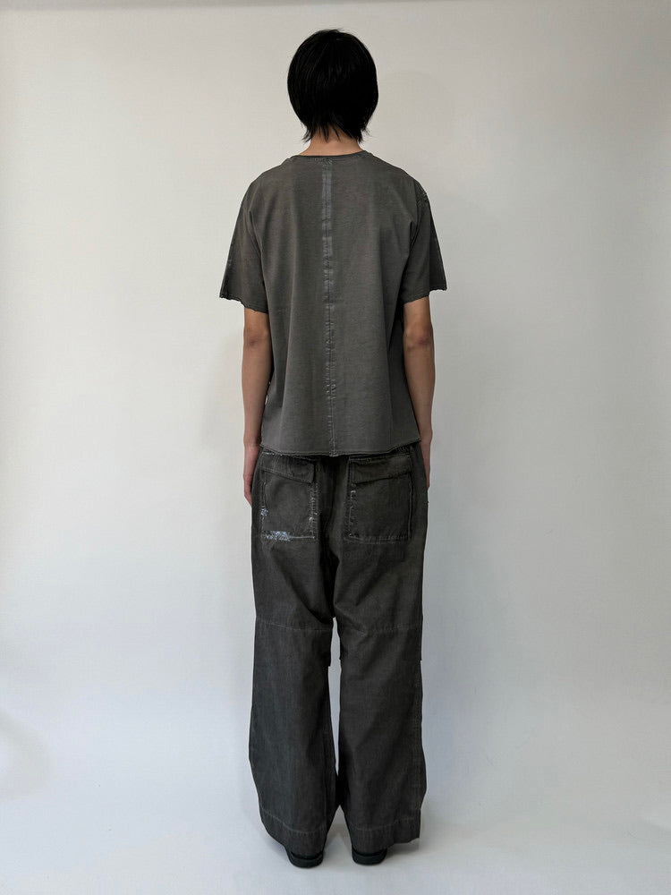 Ash Gray Taped Belt Trousers