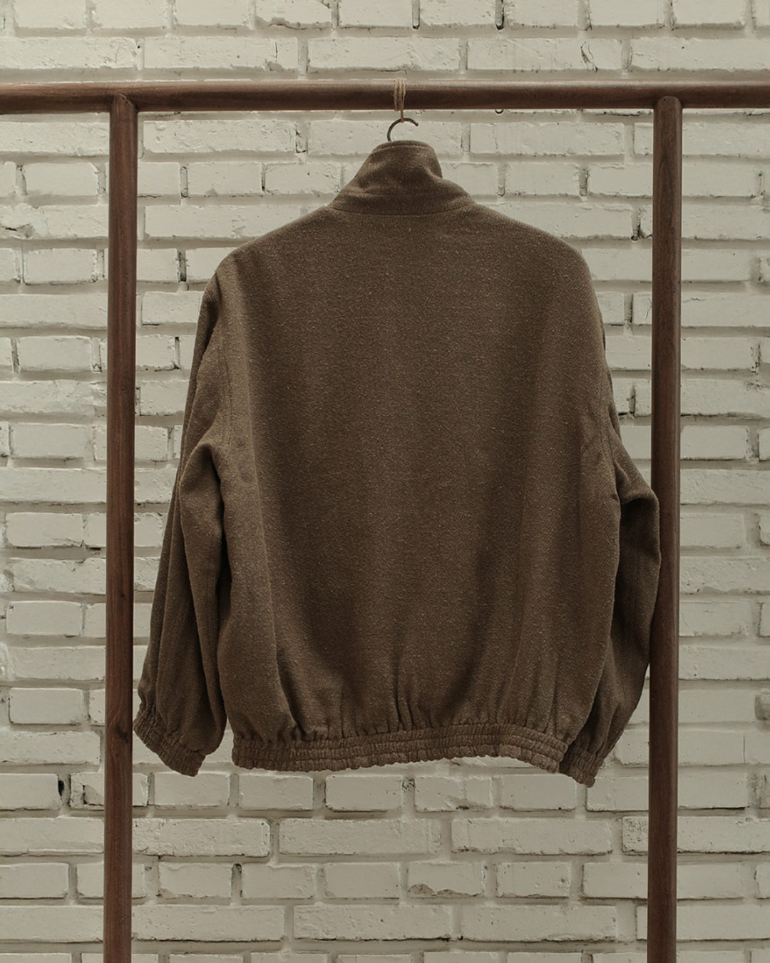 Beige Slub Silk Kersey Track Blouson