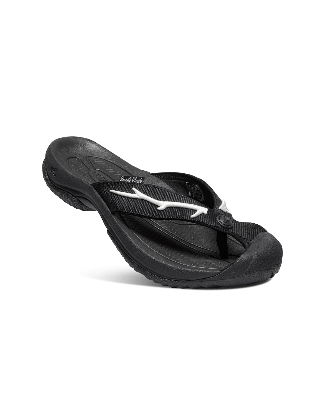 Black Waimea H2 Deer Horn Embroidery Sandal
