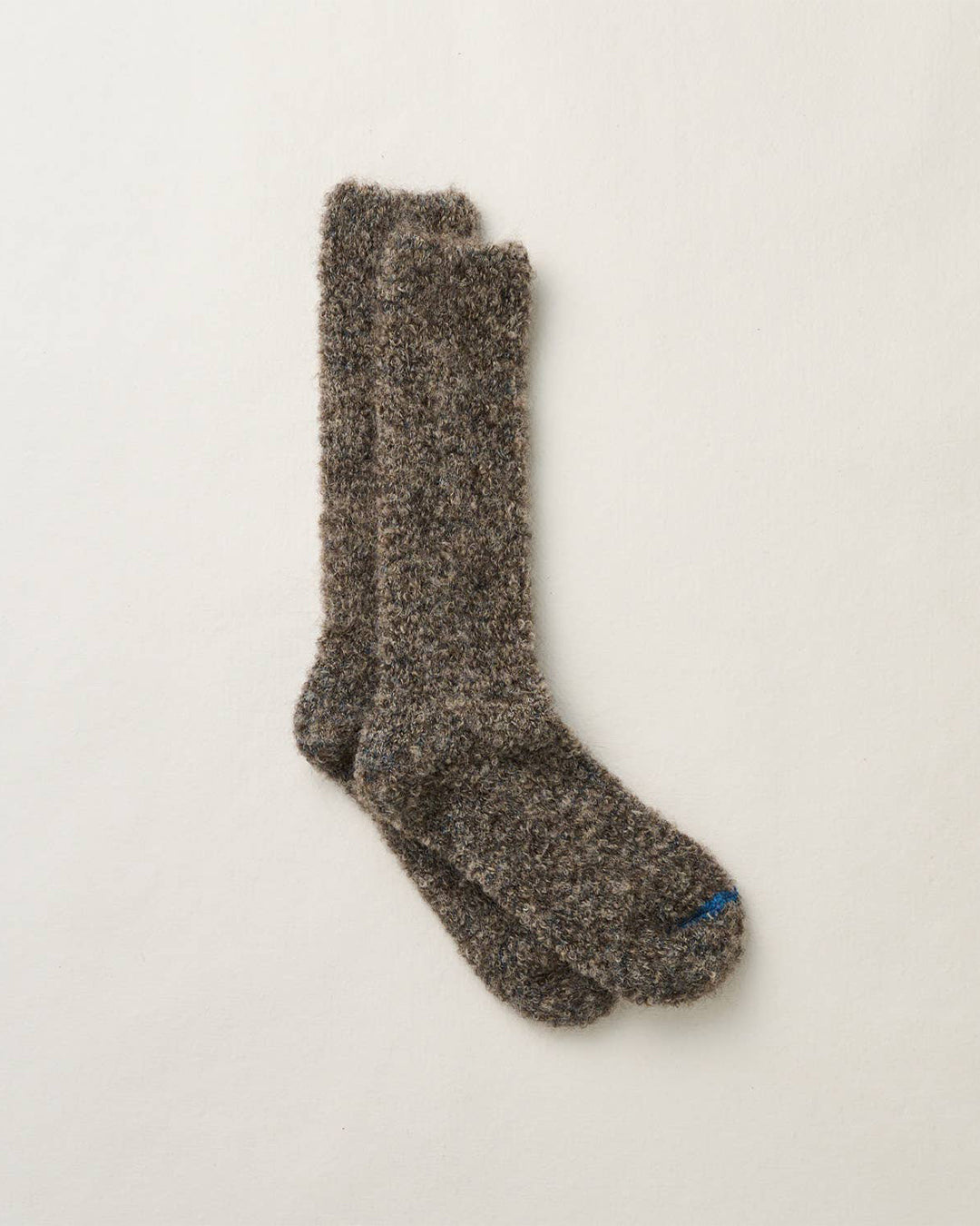 Brown Alpaca Loop Slipper Socks