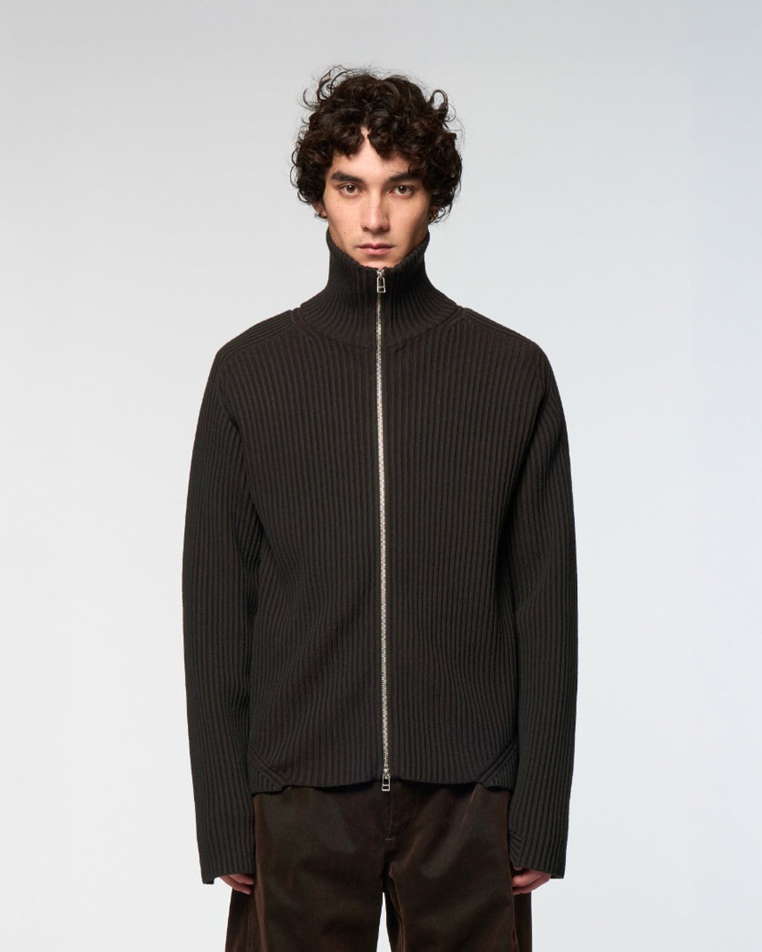 Dark Grey/Dark Brown Articulated Drivers Knit Sweater