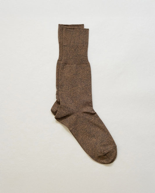 Brown x Indigo Organic Cotton Ribbed Socks