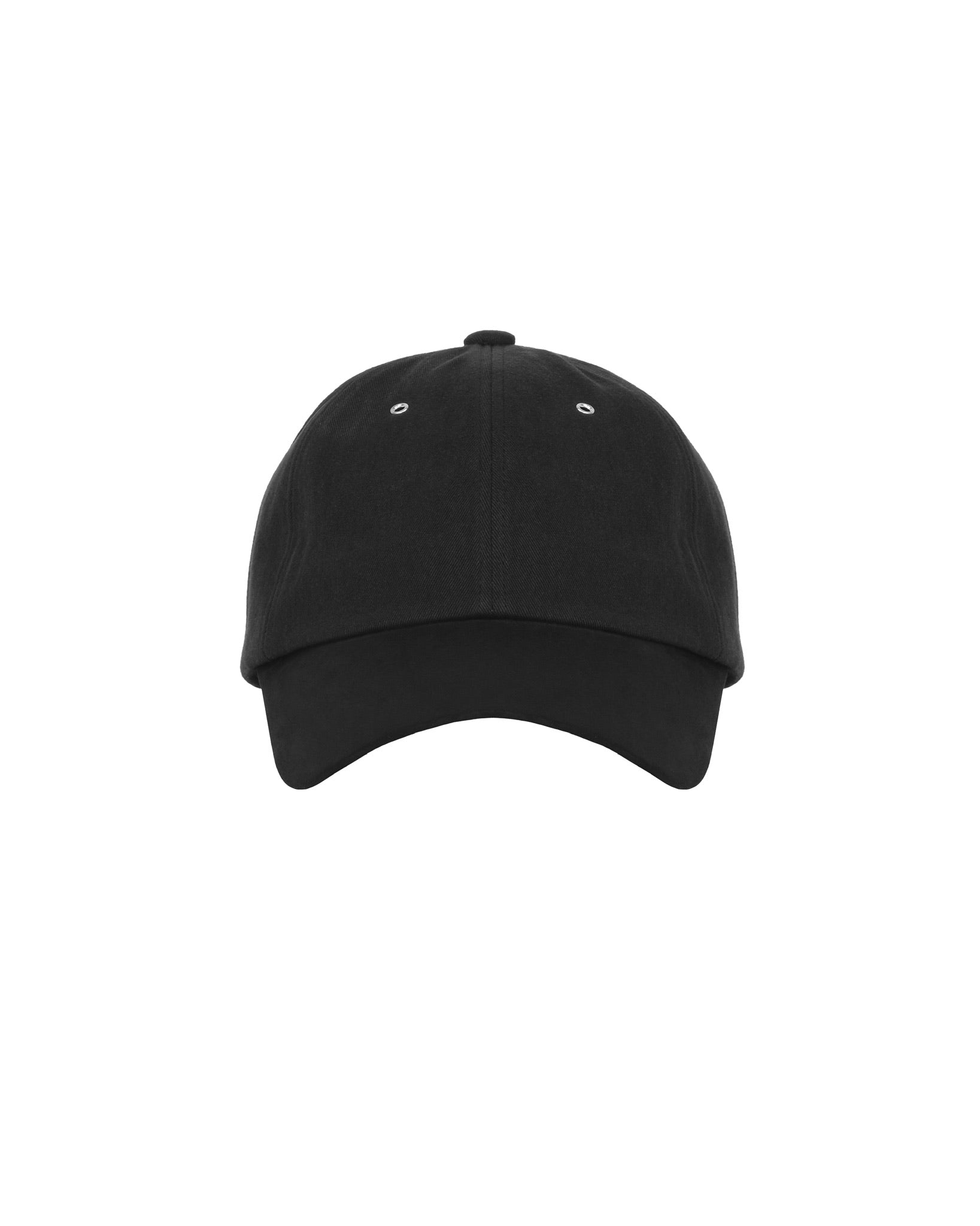 Black Faux Suede & Cotton Mix 6 Panel Cap