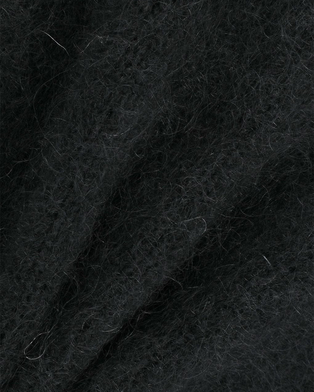 Black Hairy Rounded Pullover
