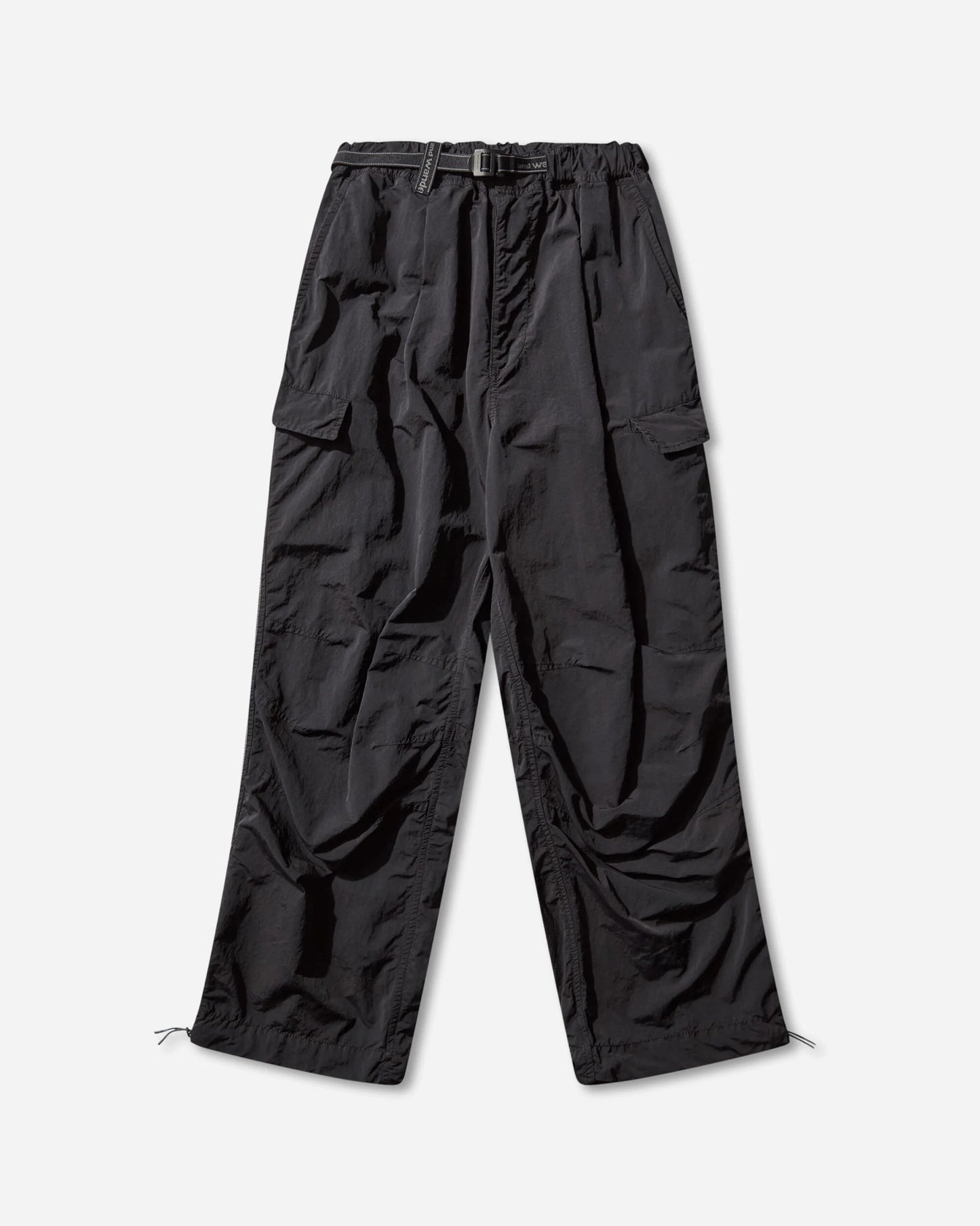 Black Garment Dyed Nylon Pants