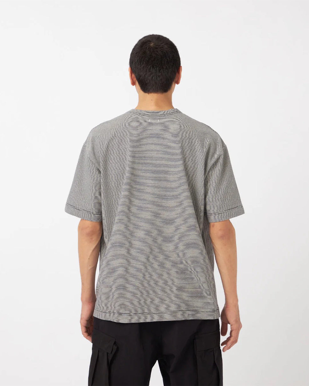 Navy/White Micro Stripe Pocket Tee