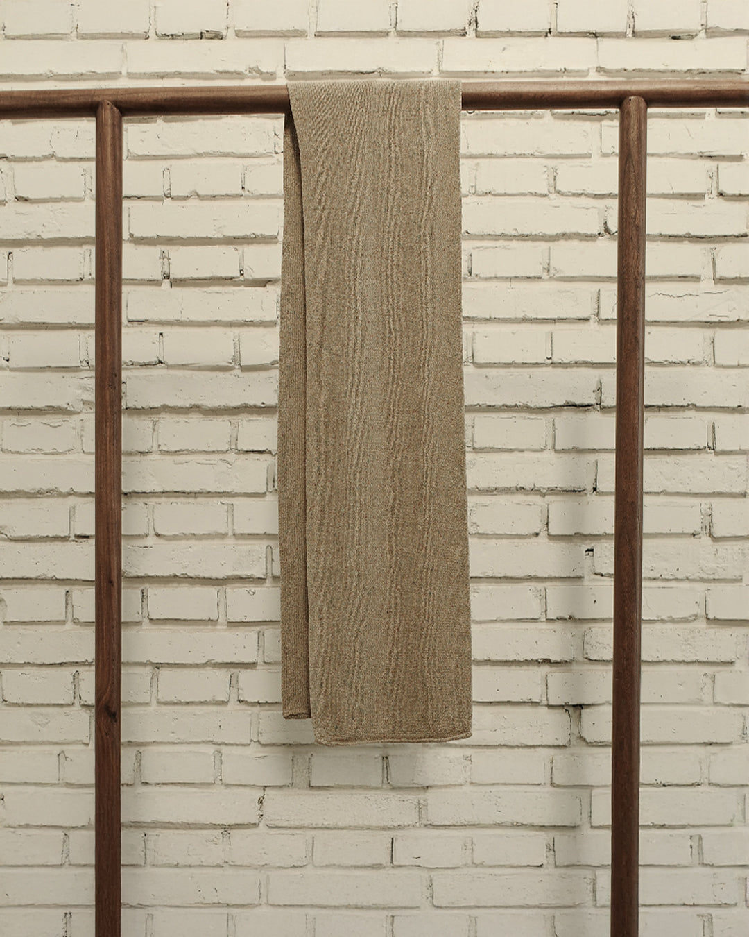 Natural Mix Silk Slub Knit Narrow Scarf