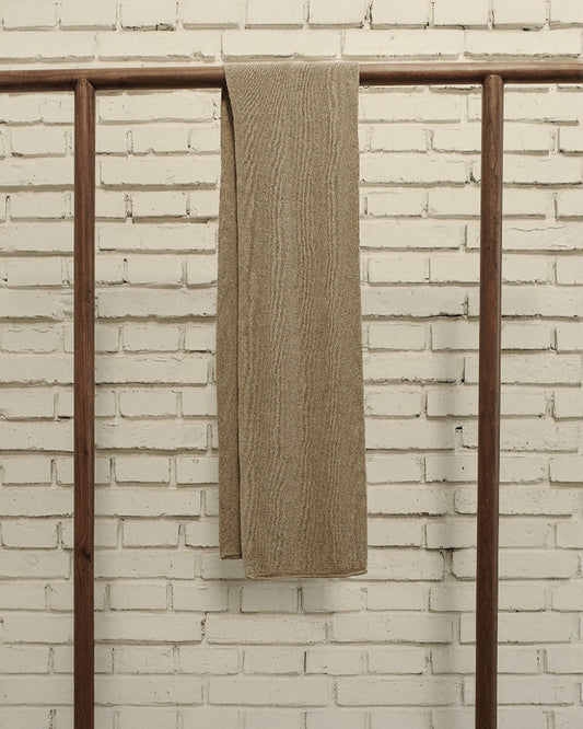 Natural Mix Silk Slub Knit Narrow Scarf