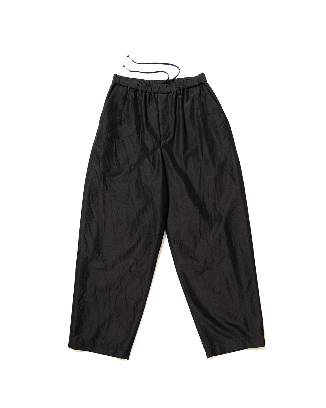 Dark Brown Wool Silk No Pleated Easy Straight Pants