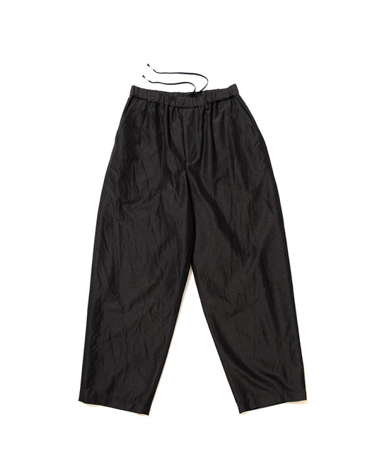 Dark Brown Wool Silk No Pleated Easy Straight Pants