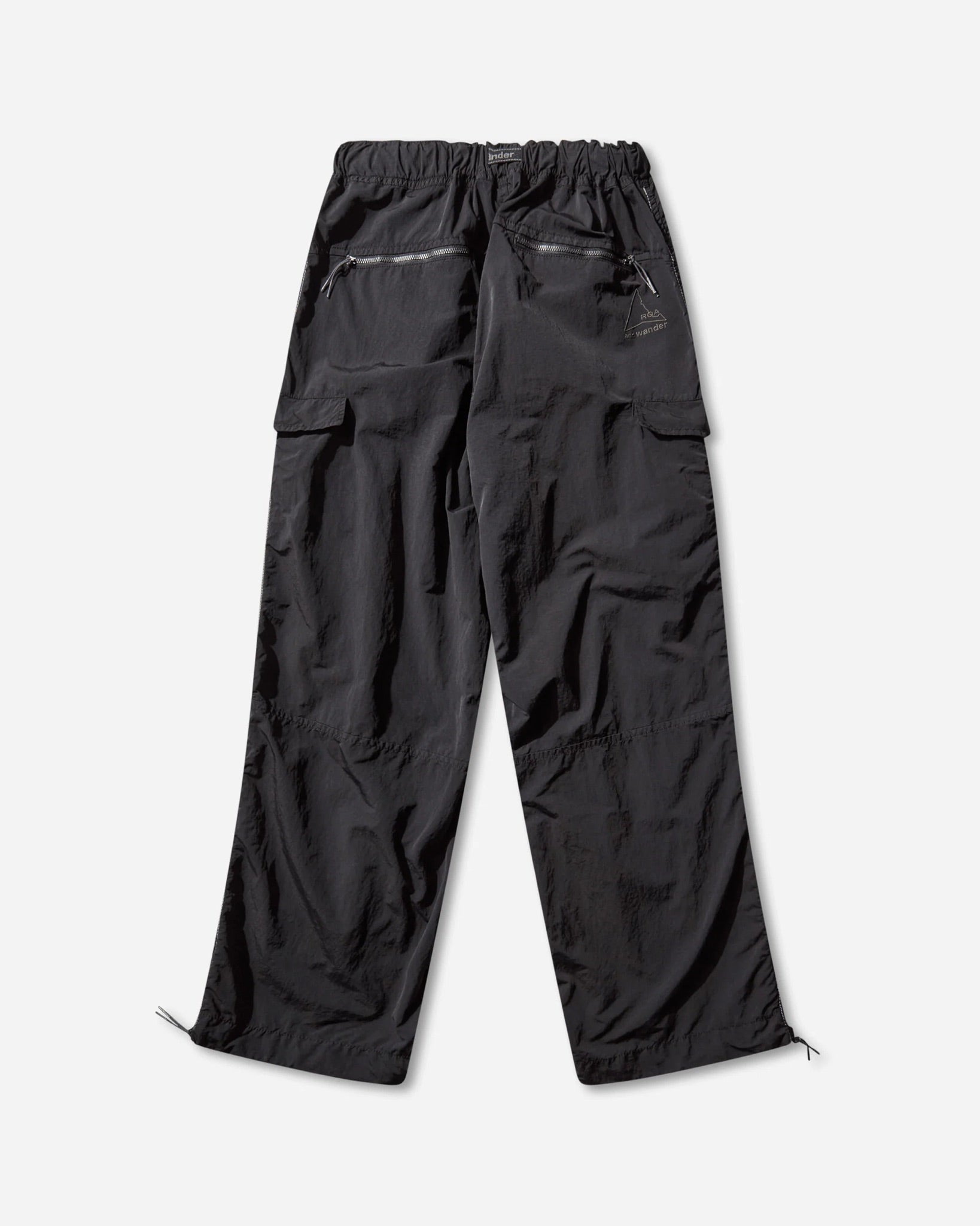Black Garment Dyed Nylon Pants