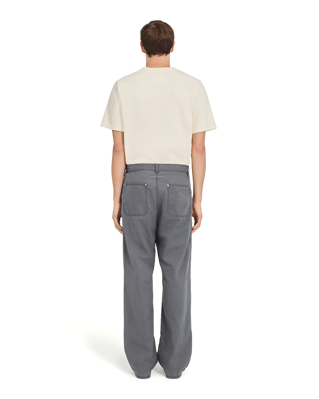 Anthracite Washed Cotton Workwear Trousers