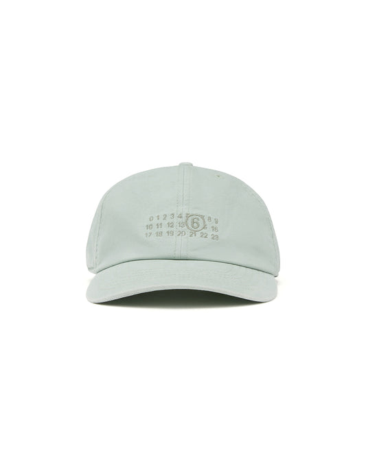 Aqua Cotton Canvas Embroidered Logo Cap