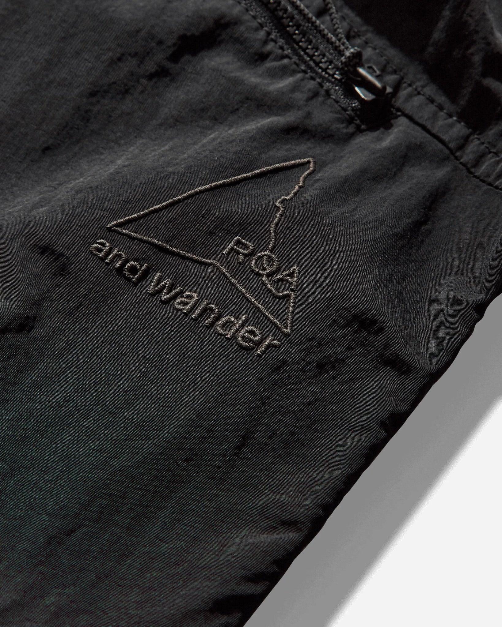 Black Garment Dyed Nylon Pants