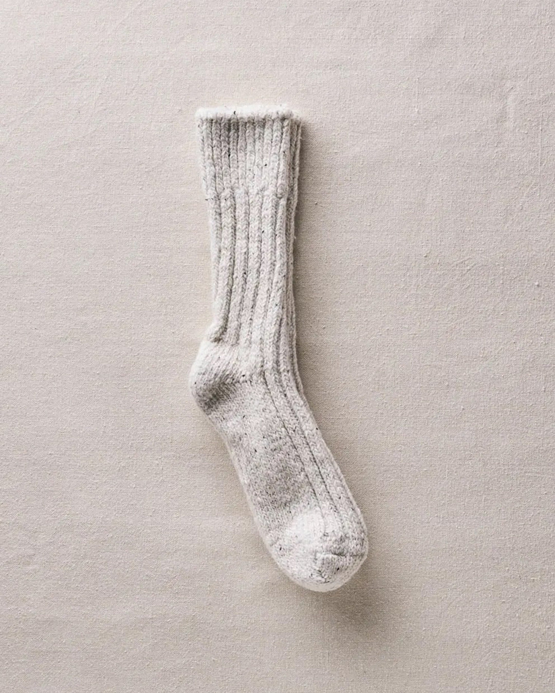 White Recycled Wool Organic Cotton Low Gauge Socks