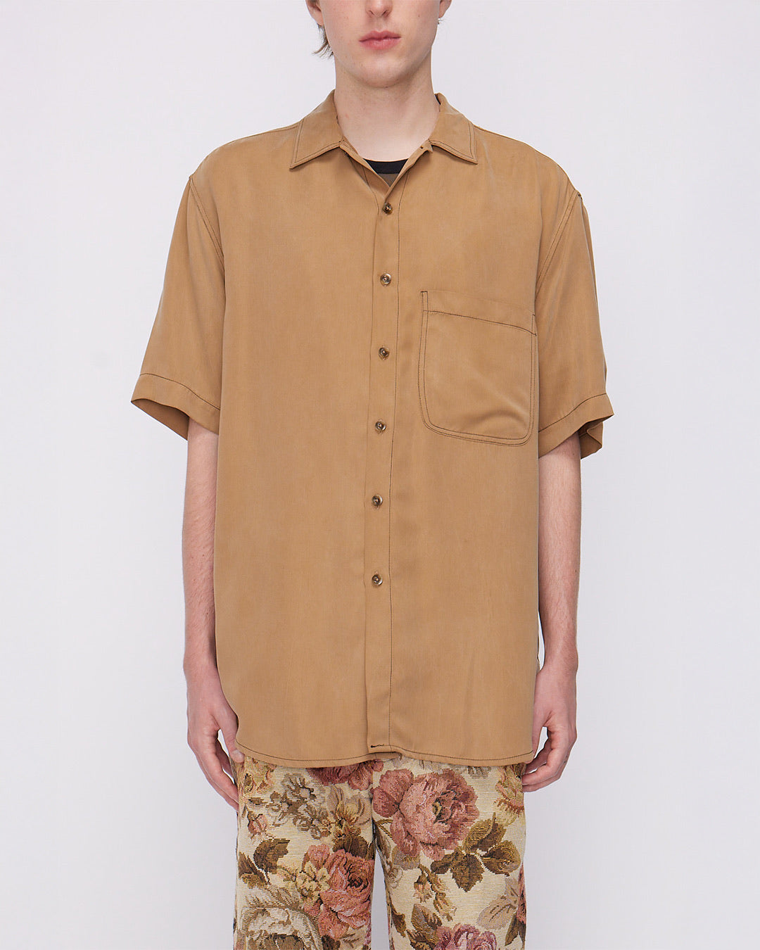 Camel S/S Oversized Shirt