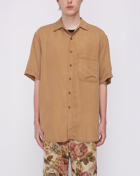 Camel S/S Oversized Shirt