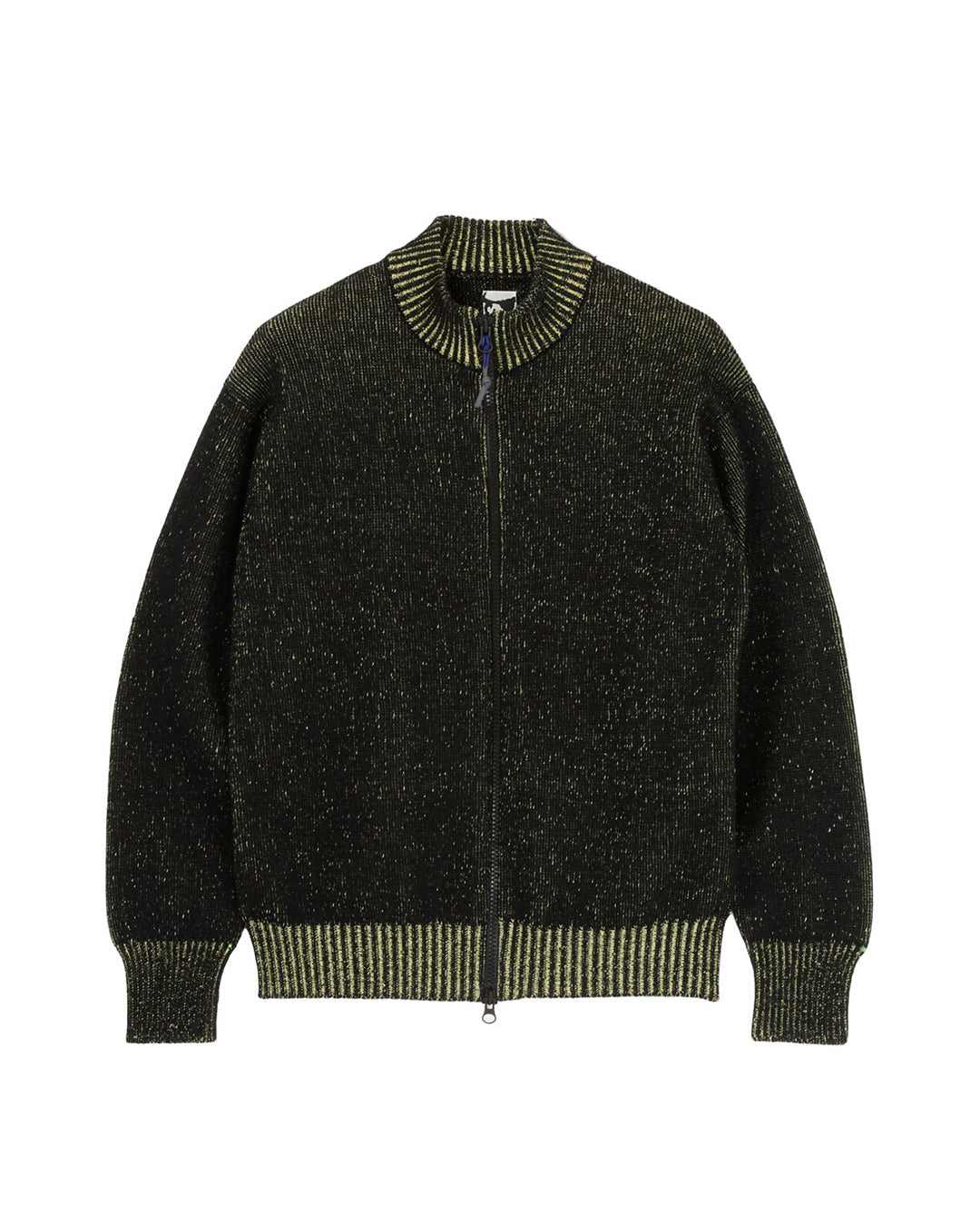 Herren Black Aimless Compact Knit Full Zipped Sweater