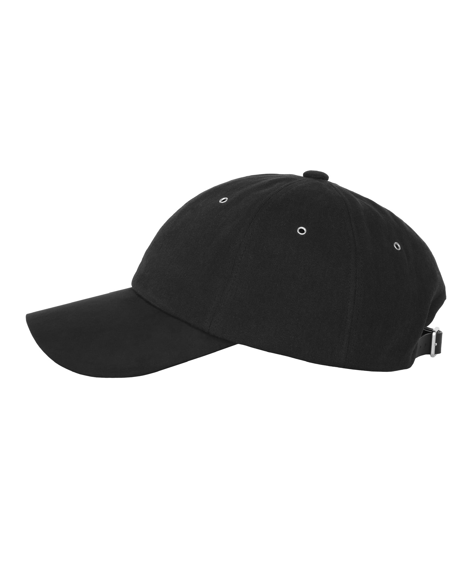 Black Faux Suede & Cotton Mix 6 Panel Cap