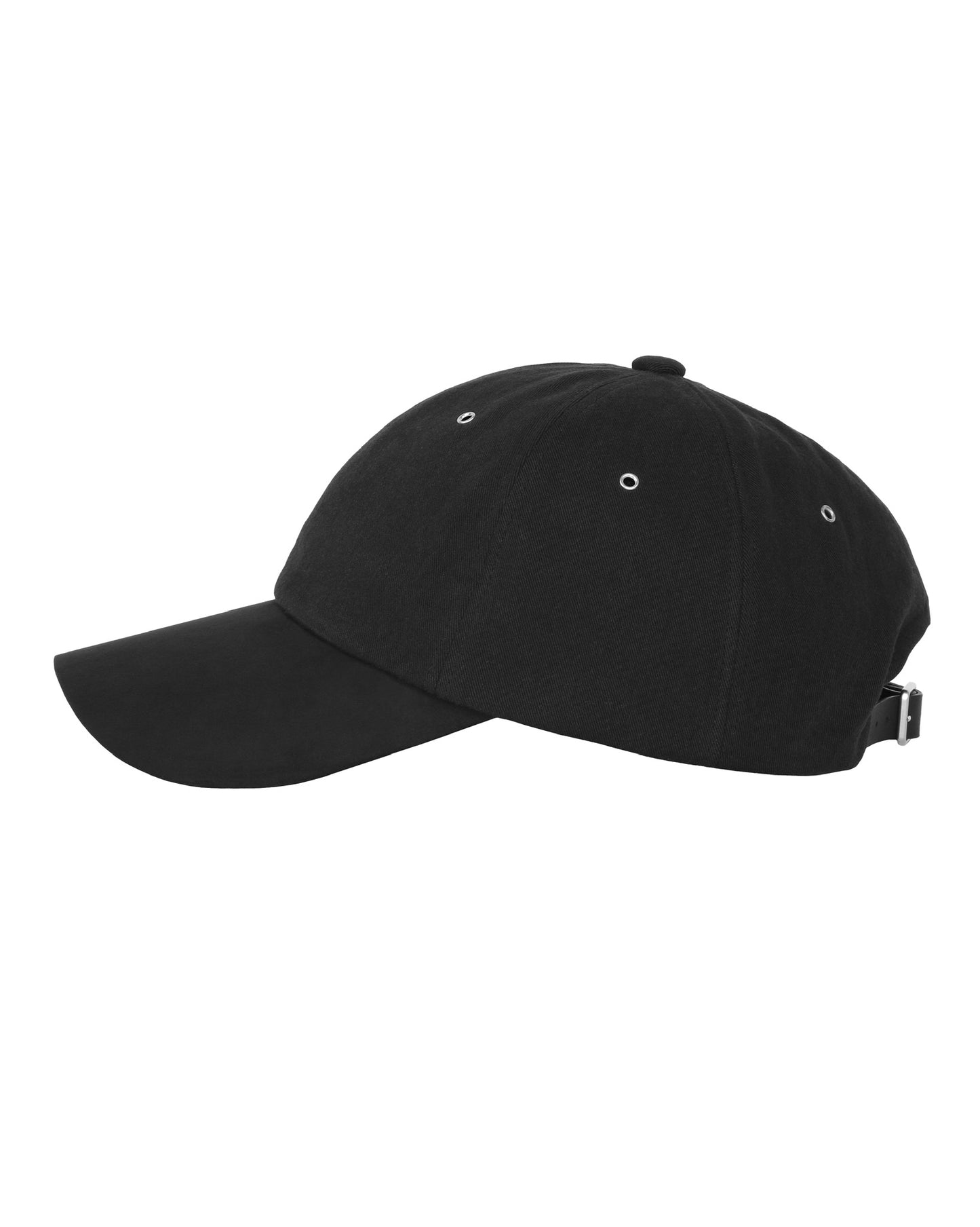 Black Faux Suede & Cotton Mix 6 Panel Cap