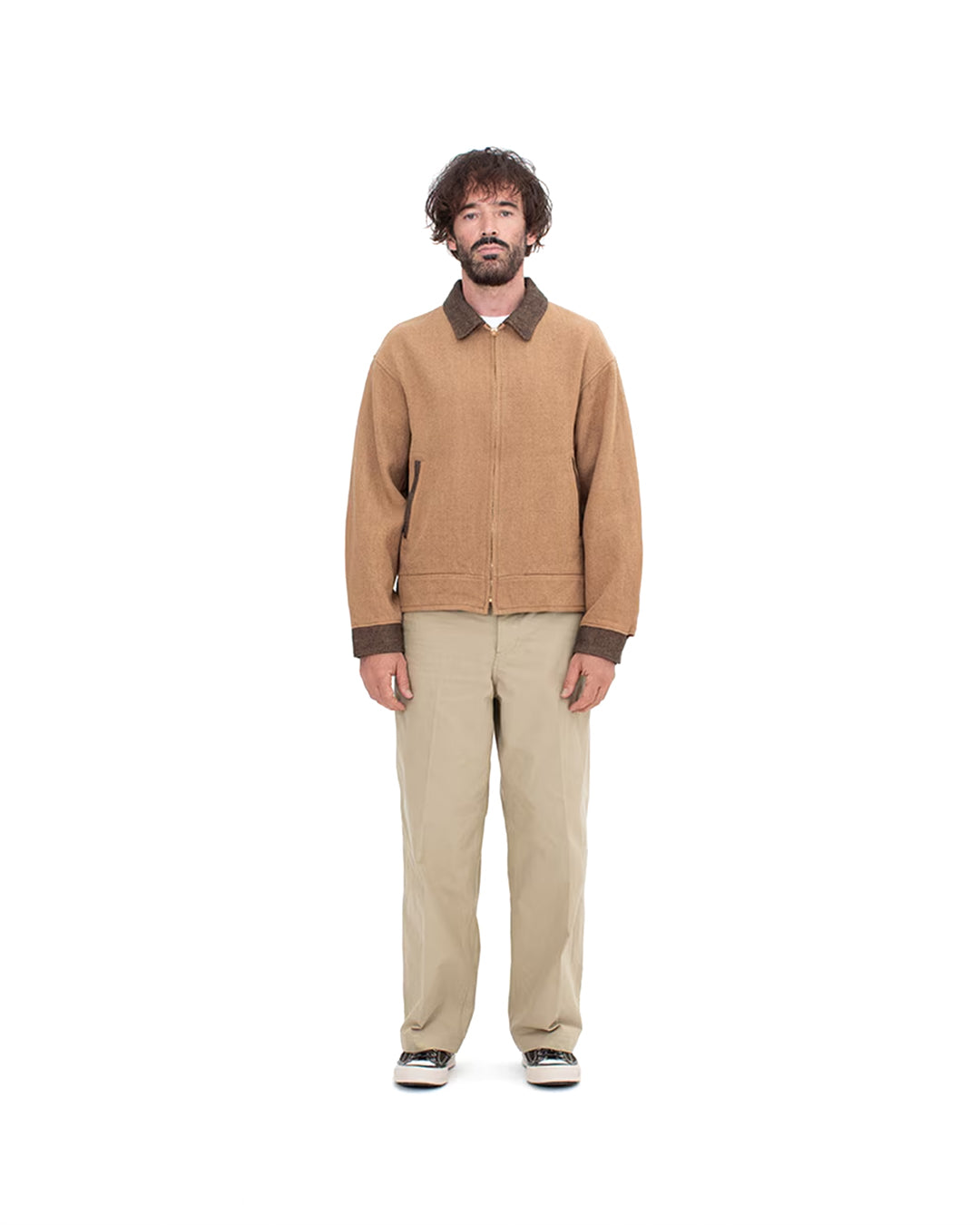 Beige Wool Linen Twill Strato Jacket