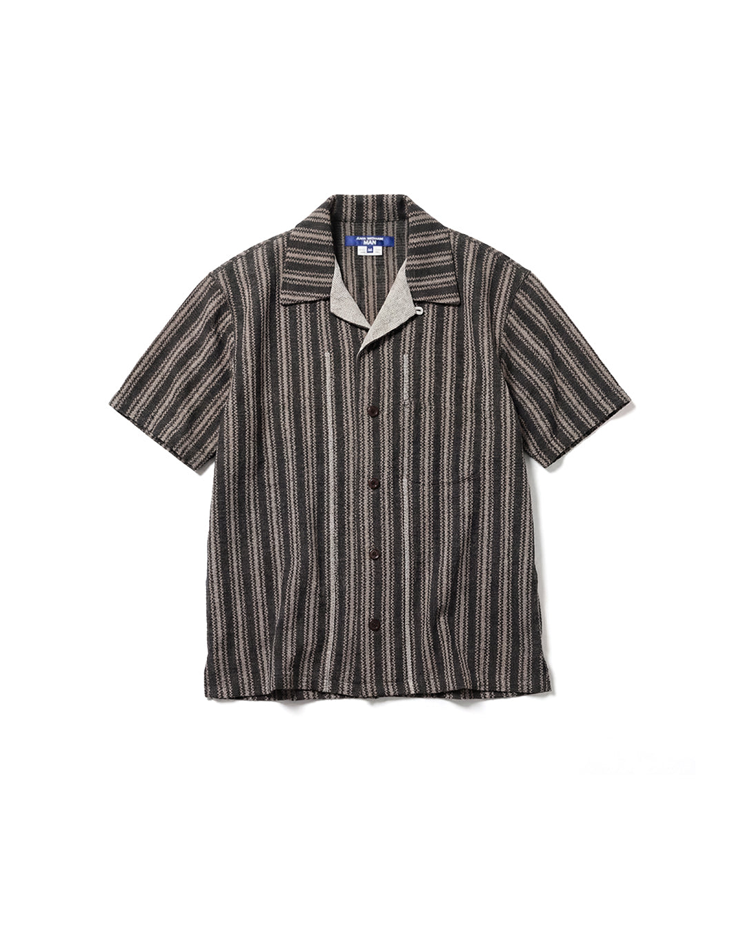 Brown/Beige Wool Raschel Short Sleeve Shirt