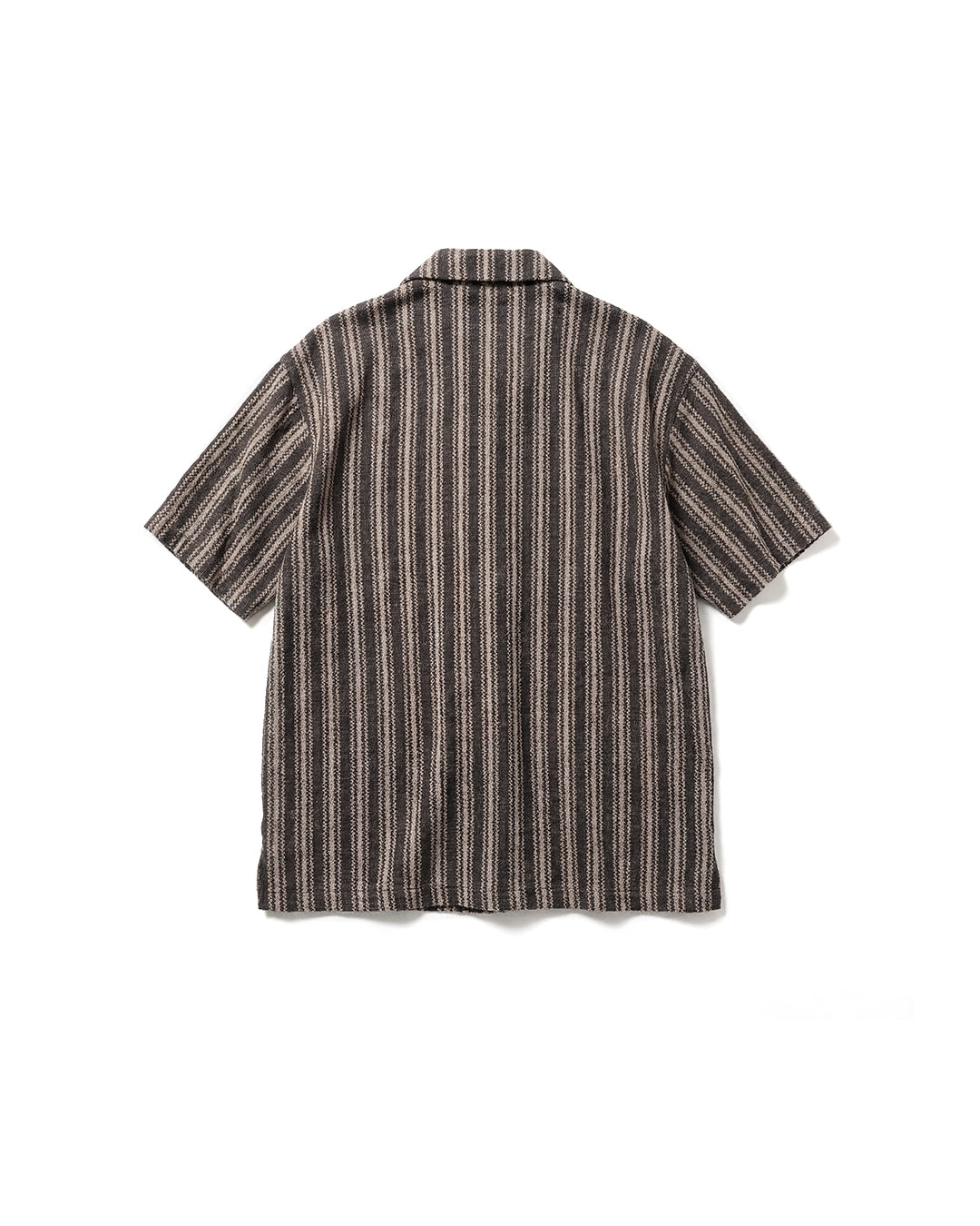 Brown/Beige Wool Raschel Short Sleeve Shirt