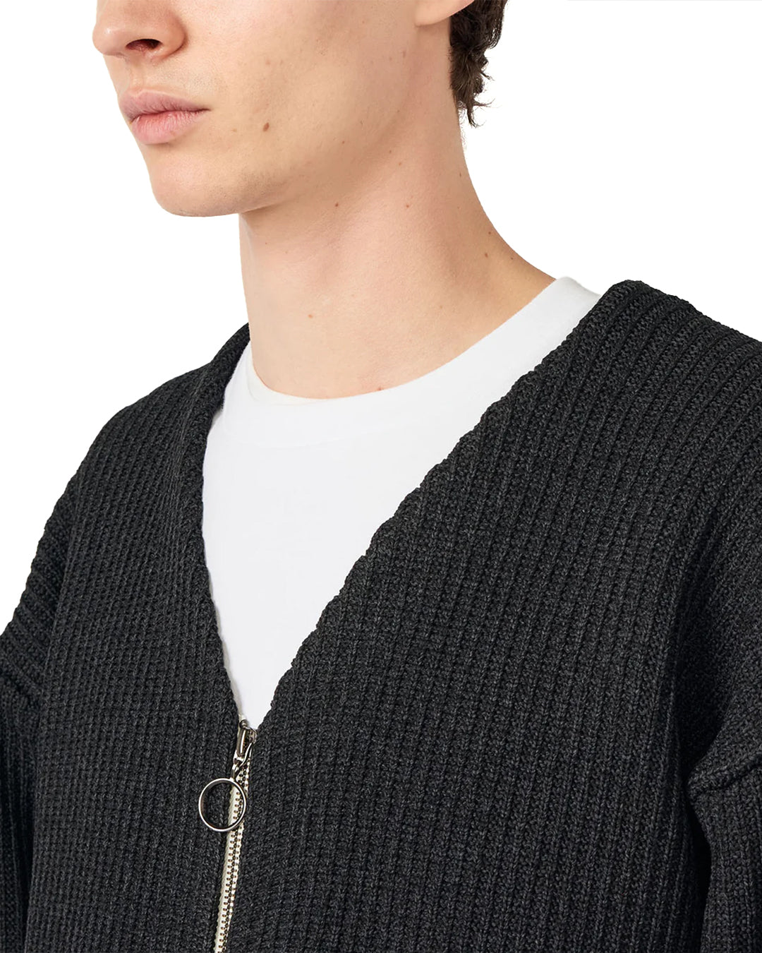 Black 5G Zip Cardigan