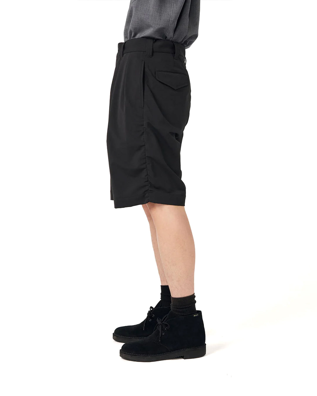 Black ALPHADRY Double Pleat Shorts