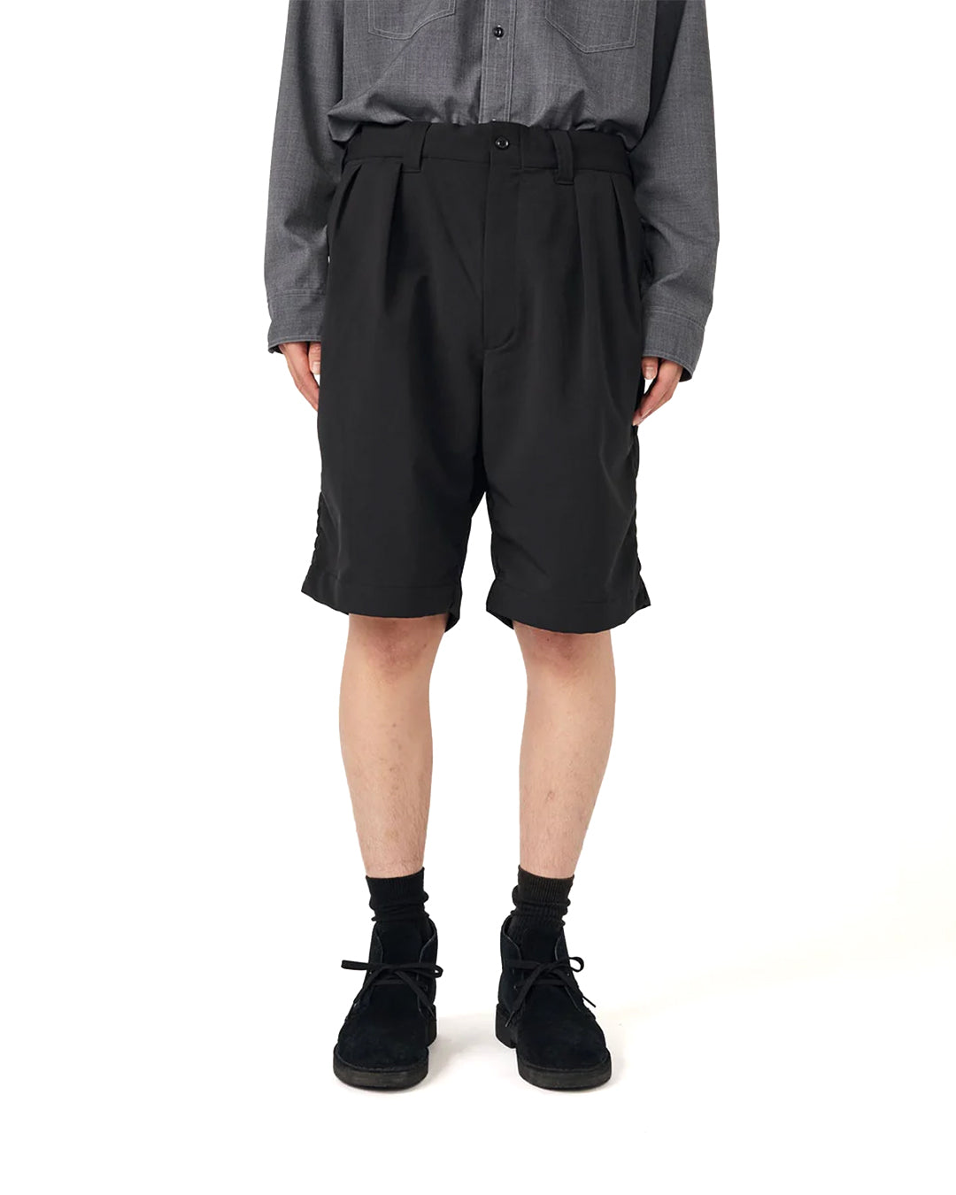 Black ALPHADRY Double Pleat Shorts