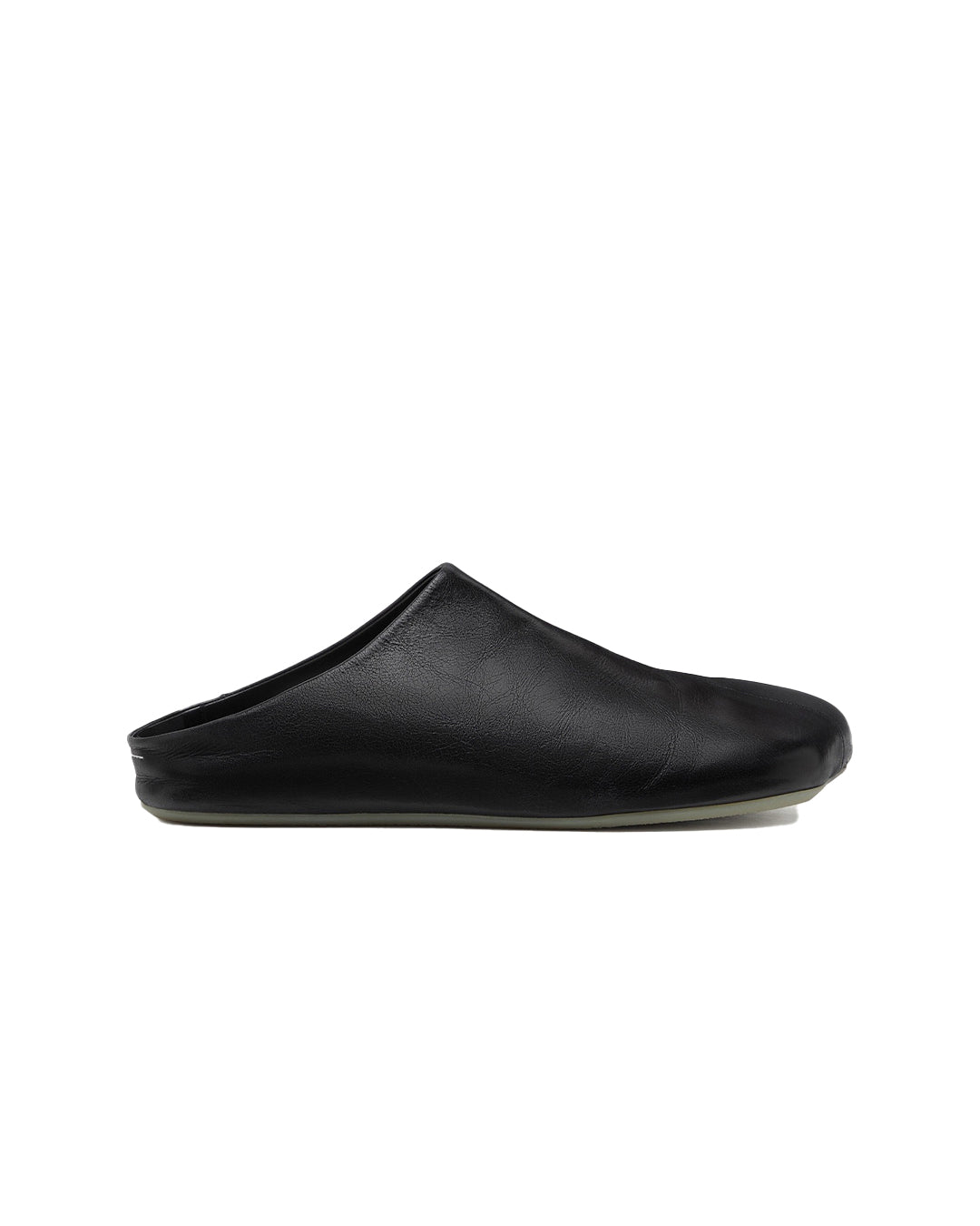 Black Calf Leather Factory Sabots Slipper