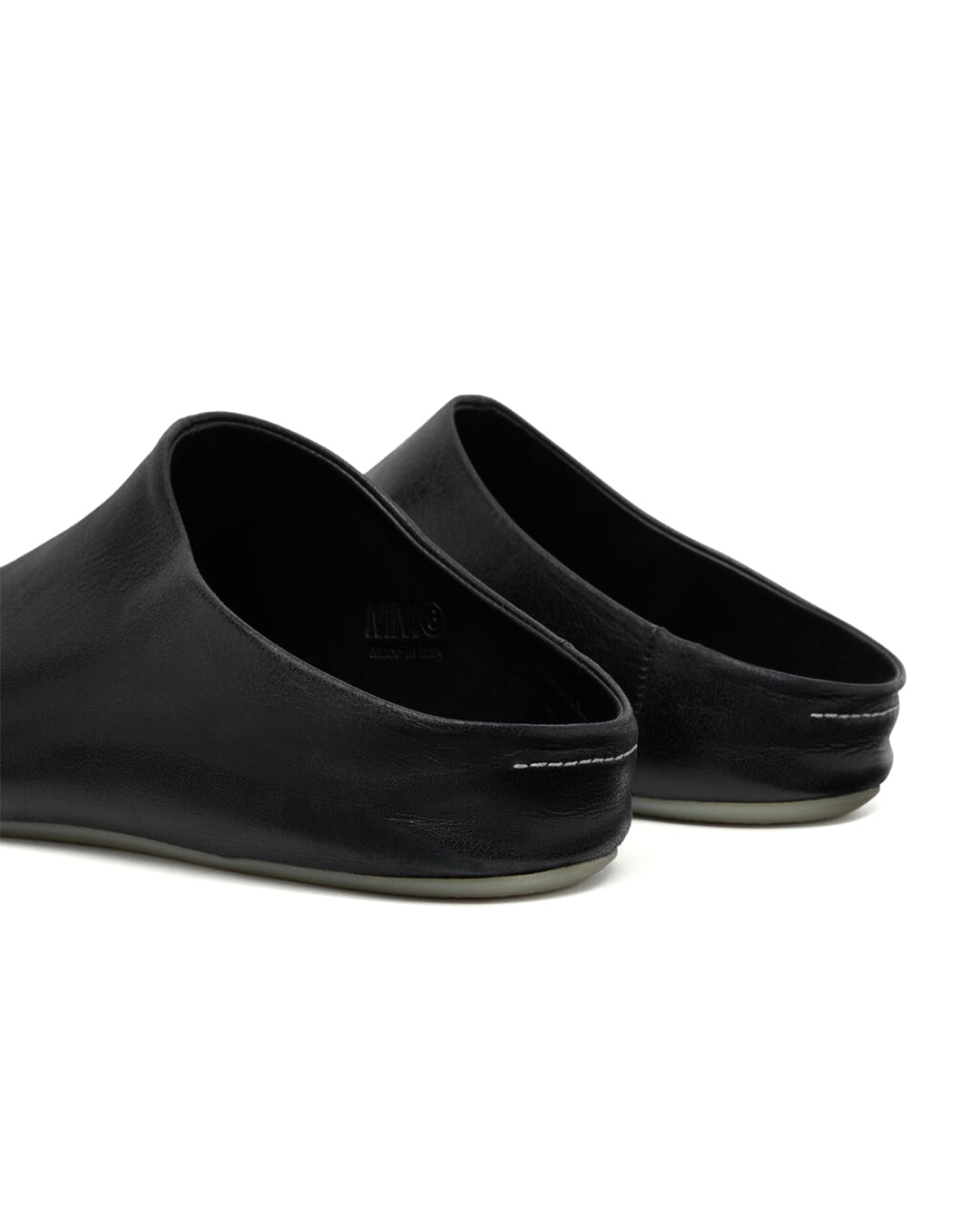 Black Calf Leather Factory Sabots Slipper