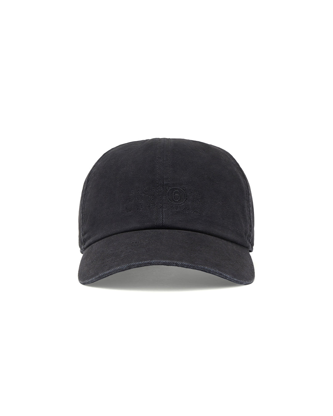 Black Cotton Canvas Embroidered Logo Cap
