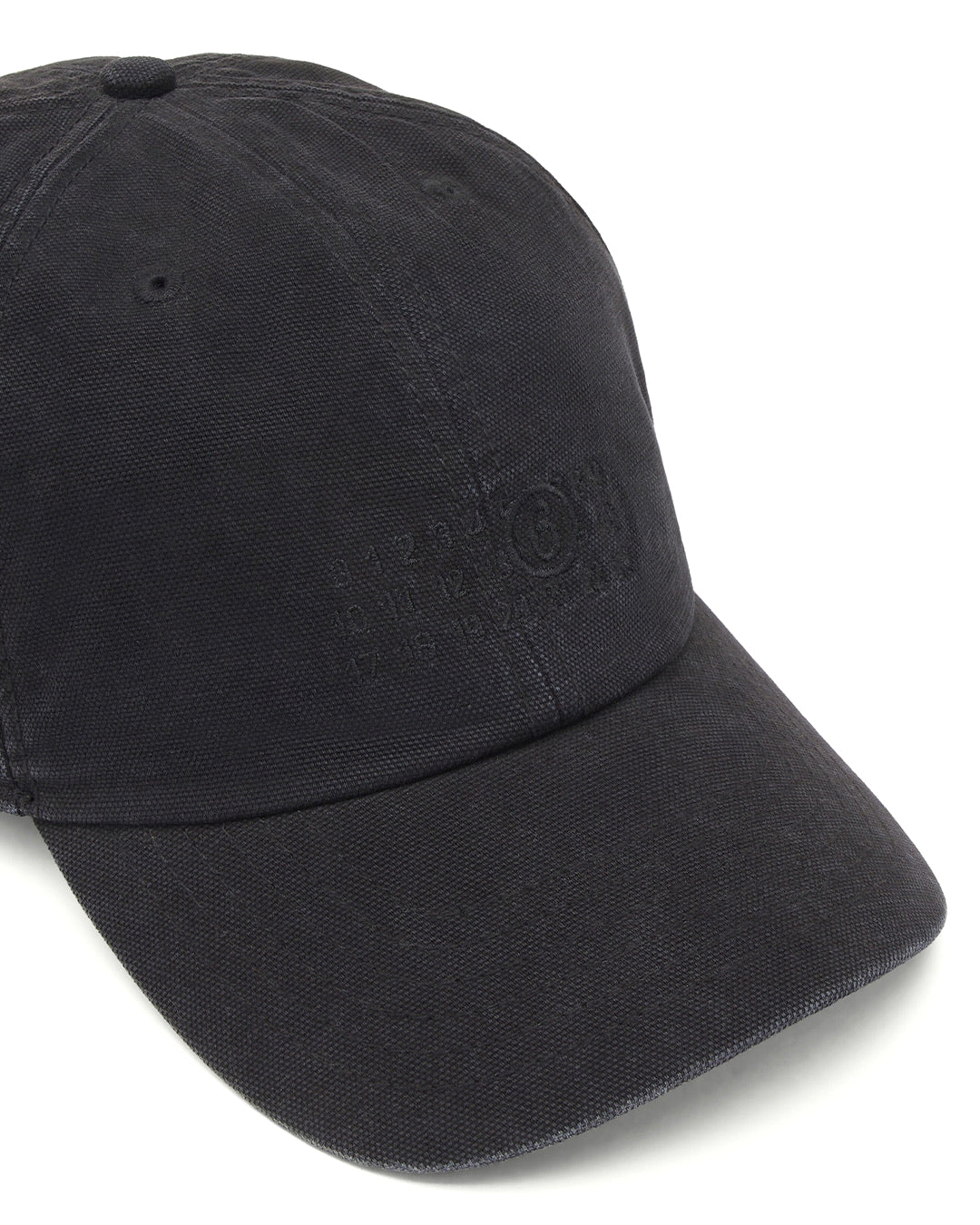 Black Cotton Canvas Embroidered Logo Cap