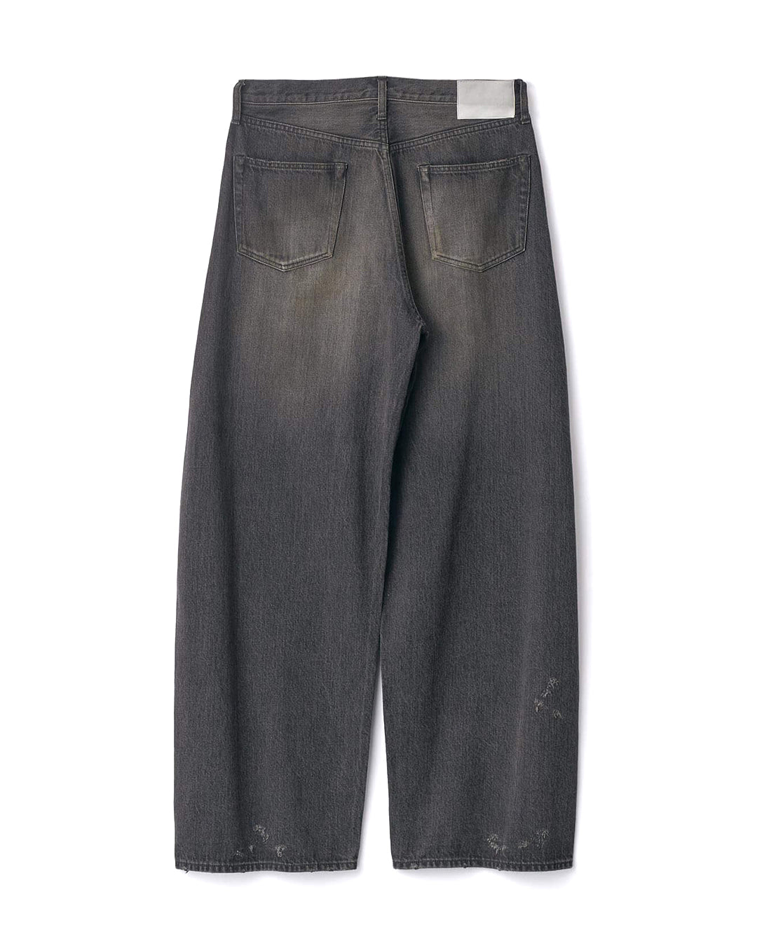 Black Cotton Deformation Wide Denim Pants