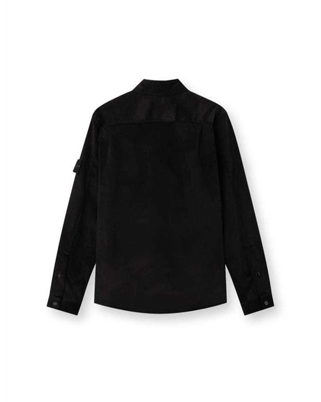 Black Cotton Micro Corduroy Pockets Overshirt