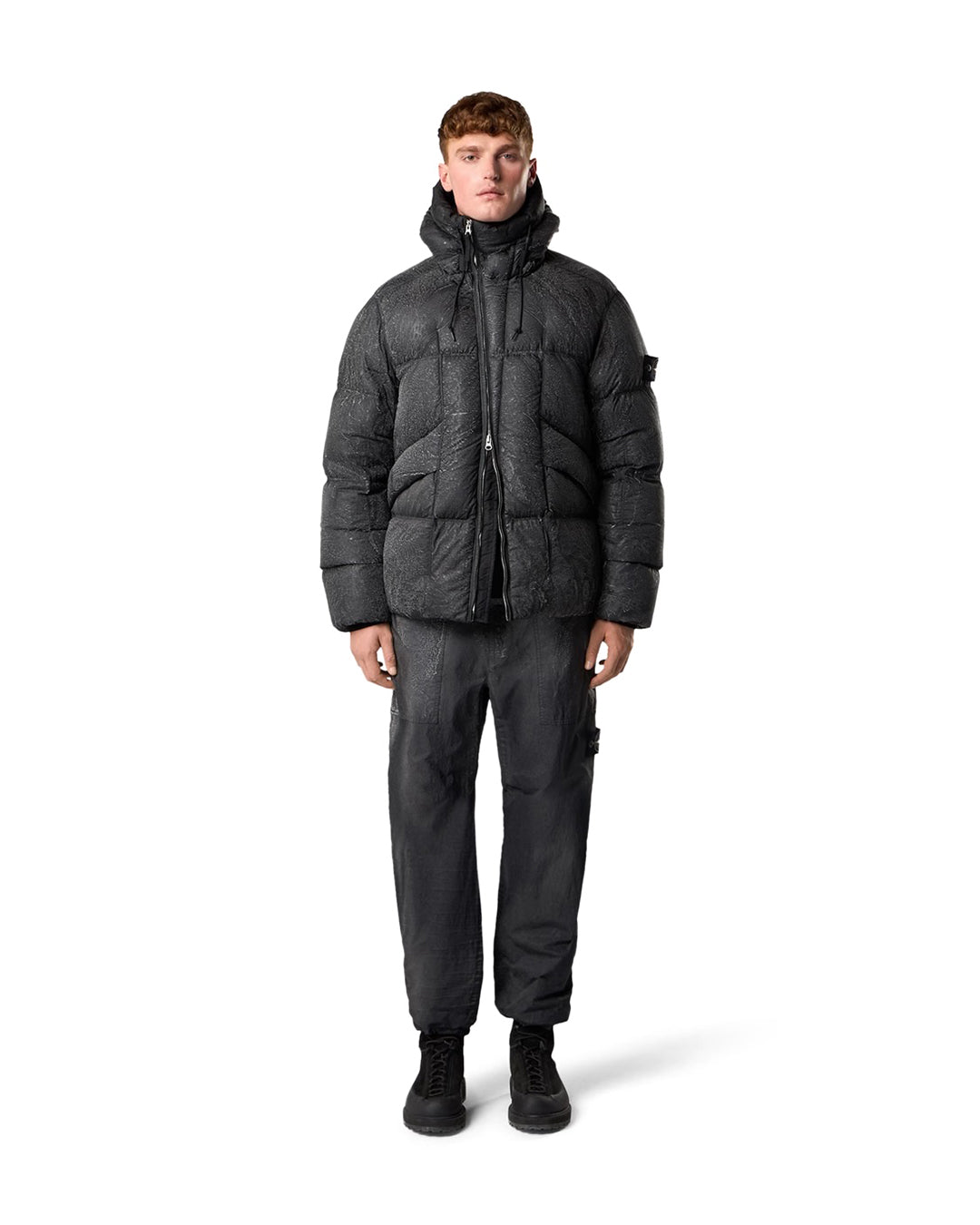 Black Dense Nylon-TC Hand Sprayed Reflective Fatigue Trousers
