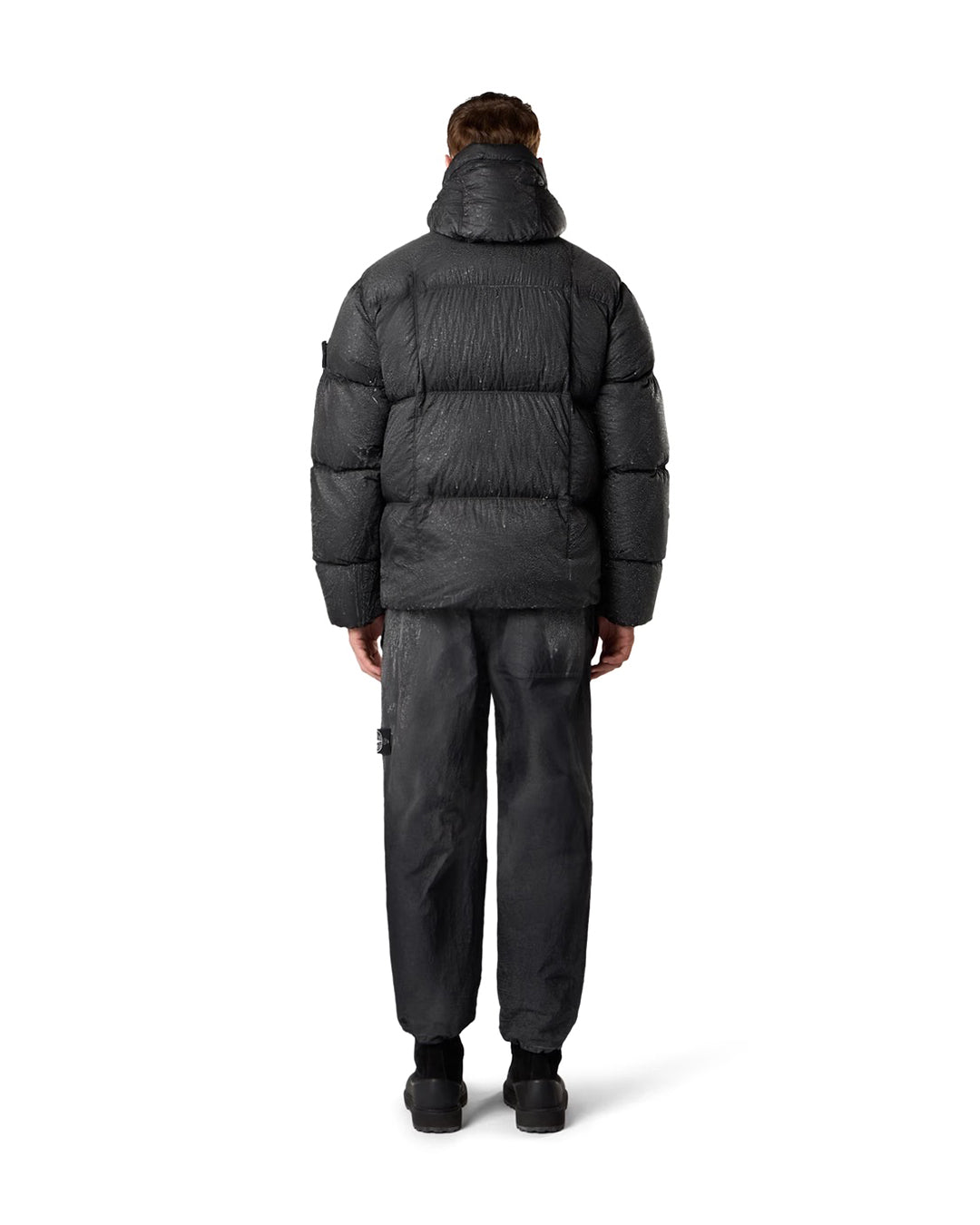 Black Dense Nylon-TC Hand Sprayed Reflective Fatigue Trousers