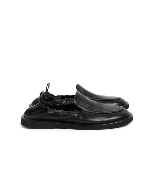 Black Donovan Elastic Back Leather Loafer