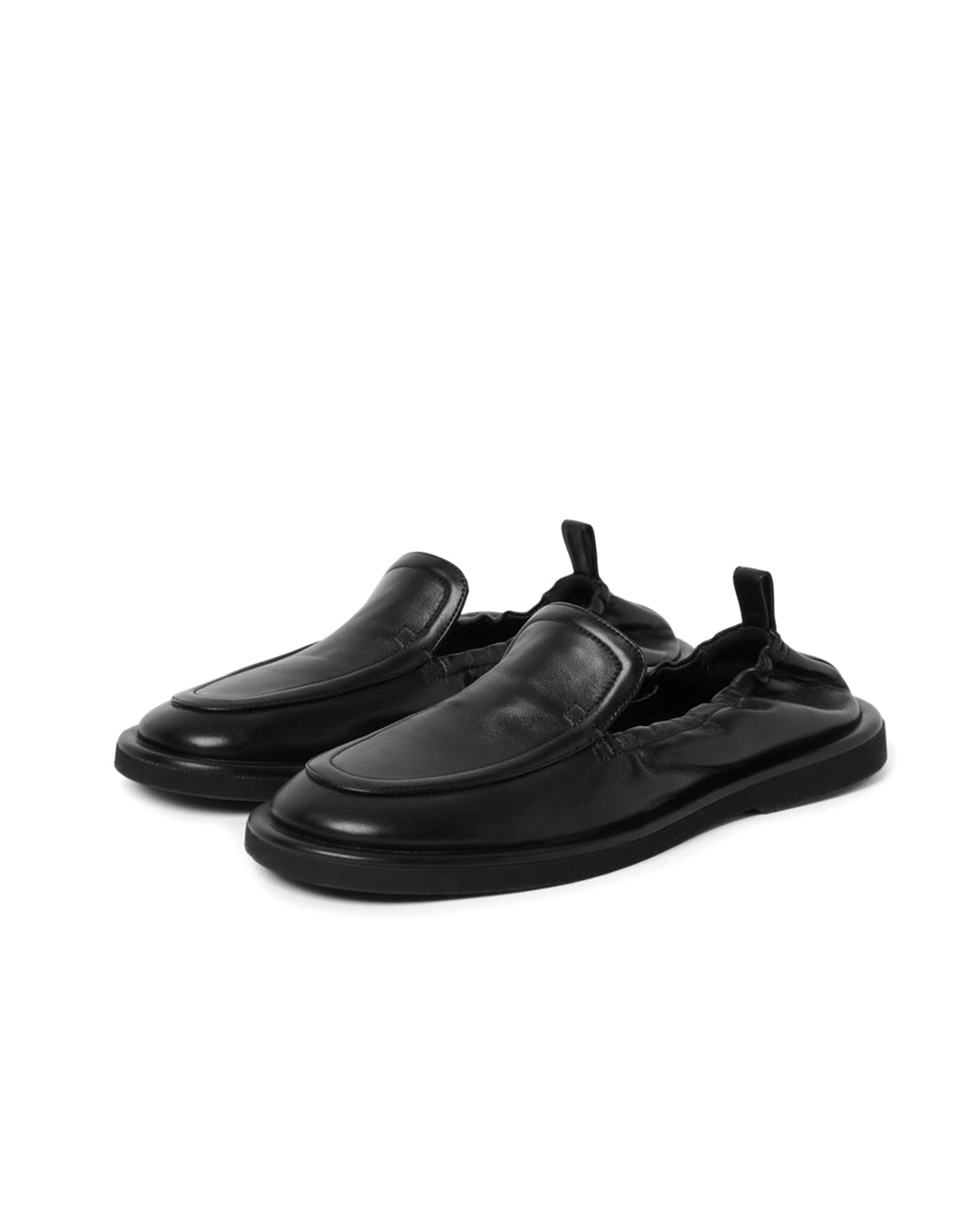 Black Donovan Elastic Back Leather Loafer