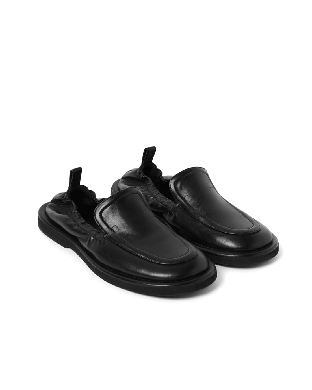 Black Donovan Elastic Back Leather Loafer