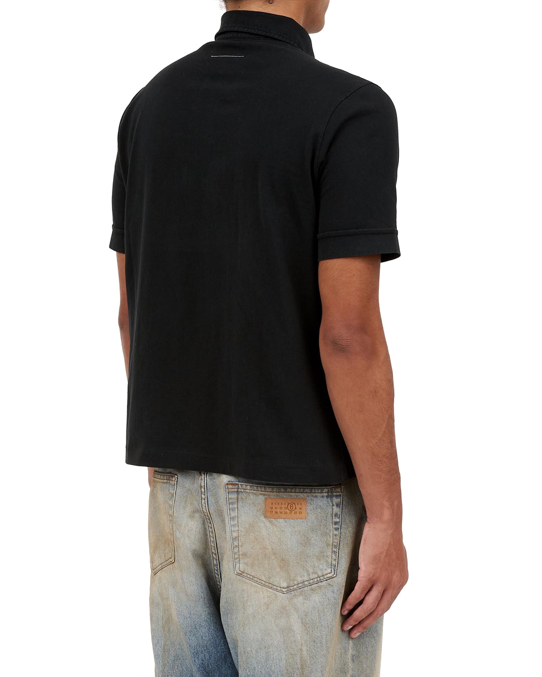 Black Heavy Cotton Jersey Polo Shirt